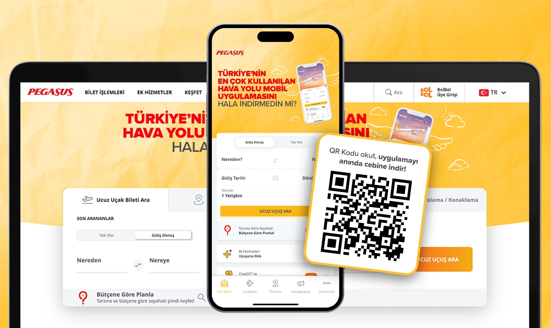 PEGASUS MOBİL UYGULAMASI İLE SEYAHAT CEPTE!
