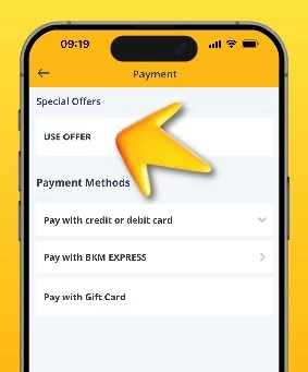 When you reach the payment page, click on the USE OFFER button.